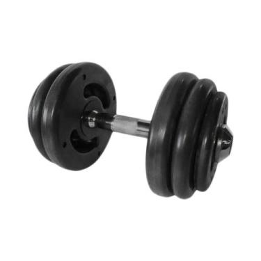 Imagem de Dumbbell Injetado com Pegada Cromada Academia Fitness 16kg - ANILHAS F
