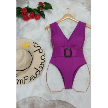 Imagem de Maiô com bojo e detalhe com faixa de fivela - Nova Empoderada, Roxo, M