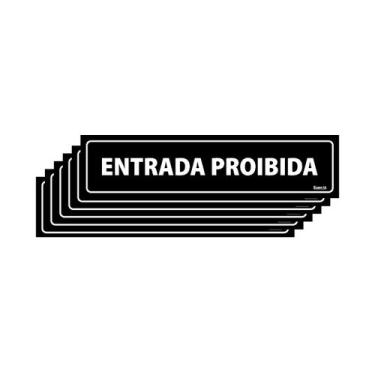 Imagem de Combo 6 Placas De Sinalização Entrada Proibida 30x7 Ecom IA - A-419 F9