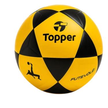 Imagem de Bola de Futevôlei R1 Oficial para Treinos e Jogos Amarelo e Preto Topper