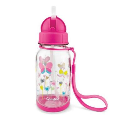 Imagem de Copo Infantil Com Canudo Borboleta Tritan Comtac Kids 4371
