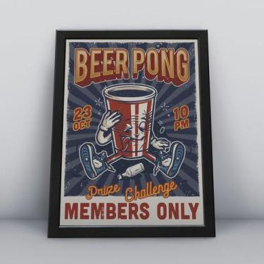 Imagem de Quadro com moldura vintage drink beer pong - Quadros TAC