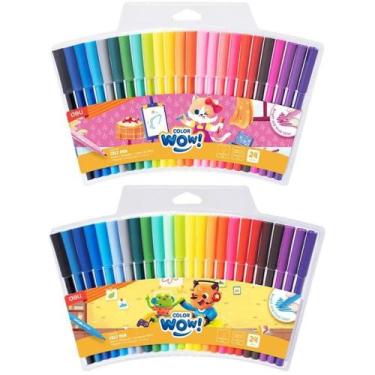 Imagem de Caneta Hidrografica Color WOW Lavavel 24 Cores Estojo - Deli