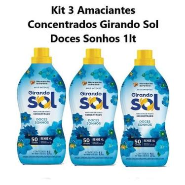 Imagem de Kit 3 Amaciantes Concentrados Girando Sol Doces Sonhos 1lt