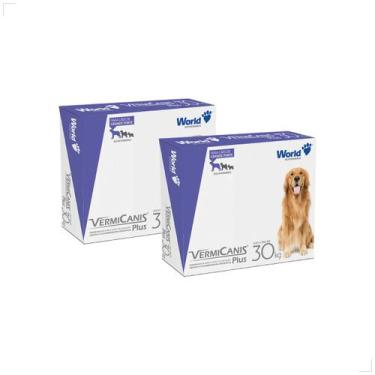 Imagem de Kit 2 Vermífugo VermiCanis Plus 2,4g 2 Comps Cães 30kg Medida:30kg - W