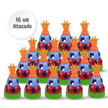 Imagem de Combo 16 Girafas Didática Atacado Revenda Brinquedos Empilhar Encaixar