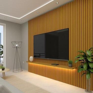 Imagem de Painel Ripado para TV até 90 Polegadas com LED 100% MDF 280CMX250CM No