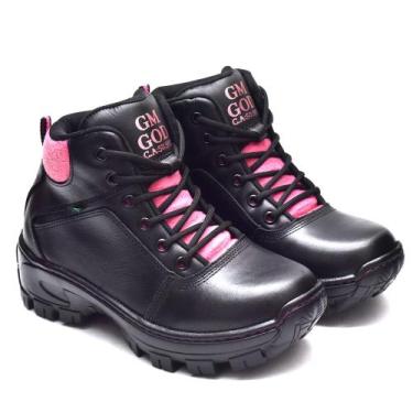 Imagem de Bota Coturno GM God Feminino com C.A bico PVC. REF01 ROSA, Preto, 37