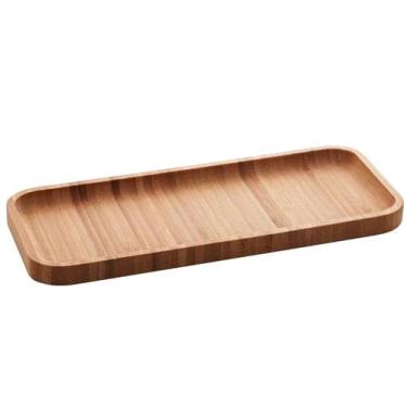Imagem de Petisqueira Bandeja Retangular de Bambu 28x11cm Prato Salgados Porta P