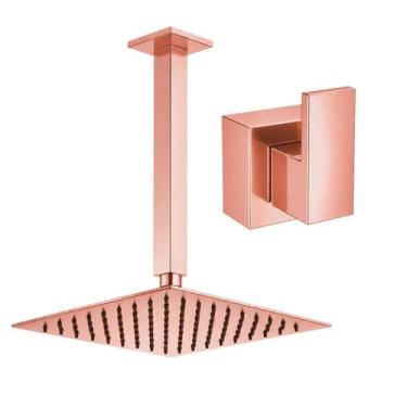 Imagem de Kit Ducha Quadrada 20x20 Slim de teto + 1 Acabamento para Registro bas