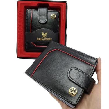 Imagem de Carteira Masculina Couro 100% Legítimo com Zíper Porta Moedas Caixa Pr