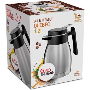 Imagem de Garrafa Bule Térmico com Gatilho Click Quebec 1,2l Inox BT5508-IN Euro
