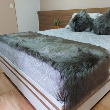 Imagem de Peseira Decorativa Cama Queen Casal Pelúcia Pelo Alto 2,00X0,50M - S D