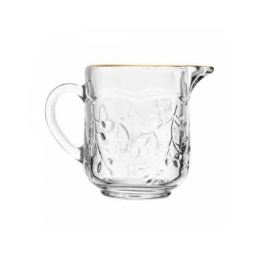 Imagem de Leiteira De Vidro Cristal Luxo Com Relevo Floral 200 Ml - Lyor
