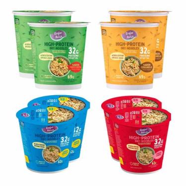 Imagem de Kit Macarrão De Konjac Instantâneo 32g Proteína Sabores Sortidos Cup D