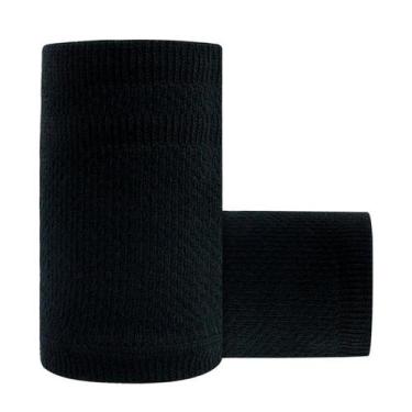 Imagem de Munhequeira Toalha Grande 15 cm Algodão 2 Unidades - EB, Preto