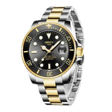 Imagem de Relógio esportivo masculino dourado prata preto Nibosi 2395-Masculino
