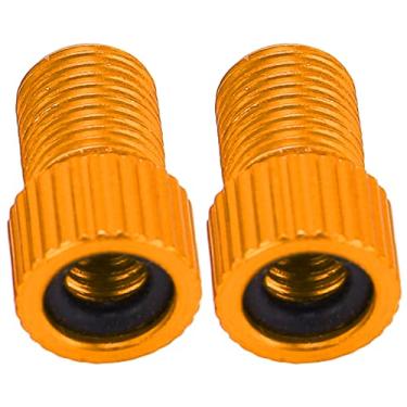 Imagem de Conversor de bicicleta, longa vida útil Conector de bomba forte para bicicleta de montanha Superfície do anel de vedação de borracha Oxidação anódica para bicicleta(Dourado)