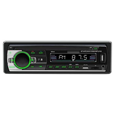 Imagem de Sistemas de áudio Single Din Car Stereo com assistente de voz AI inteligente, Bluetooth duplo, chamadas mãos-livres, entrada USB/AUX, receptor de rádio FM, controle remoto sem fio