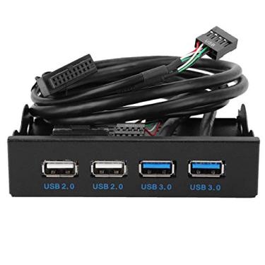 Imagem de Painel frontal USB de 8,9 cm, 4 portas de alta velocidade, 2 USB 3.0 + 2 hub USB 2.0, conector de painel frontal de metal de 9 pinos/9 pinos, para placa-mãe de computador PC