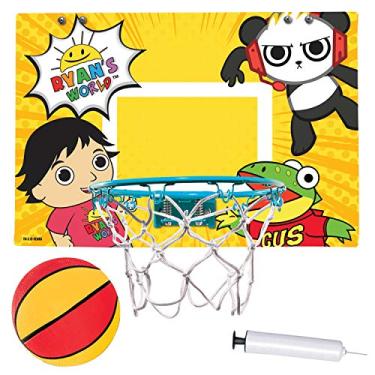 Imagem de Franklin Sports Cesta de basquete Over The Door Mini – Ryans World – Aprovada pelo Slam Dunk – Resistente a estilhaçamento – Acessórios incluídos
