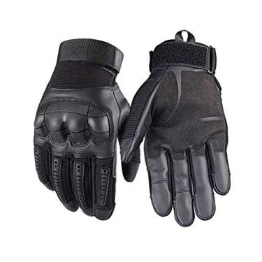 Imagem de Luvas táticas - Indestrutíveis com tela sensível ao toque para motocicleta, quente, impermeável, luvas de dedo inteiro, para escalada, acampamento, caminhada, trabalho, esportes ao ar livre, P, preto