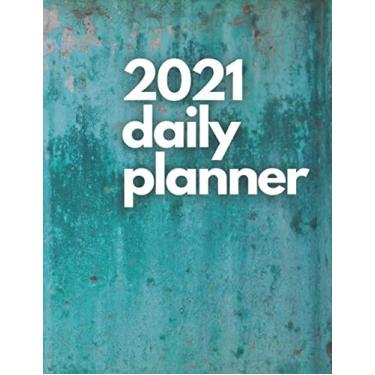 Imagem de Large 2021 Daily Planner, Turquoise Edition: 12 Month Organizer, Agenda for 365 Days, One Page Per Day, Hourly Organizer Book for Daily Activities and Appointments, White Paper, 8.5″ x 11″, 365+ Pages