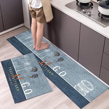 Imagem de SHENGANG Tapete de cozinha quarto sala de estar capacho porta de entrada casa banheiro tapetes de cozinha tapete impermeável, 17,40x60 40x120cm