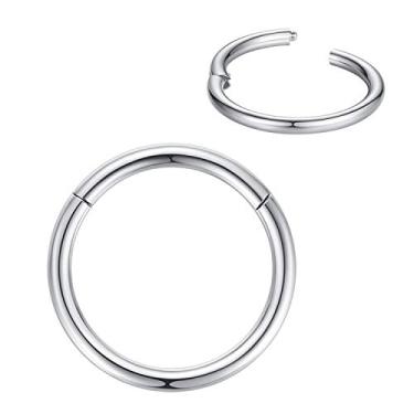 Imagem de FOLLOWMOON Anéis de nariz de aço cirúrgico 316L Argola Septo Clicker Anel de segmento articulado Brincos de piercing de orelha para cartilagem Helix Tragus Conch Rook 20g 18g 16g 14g 12g 10g 8g,