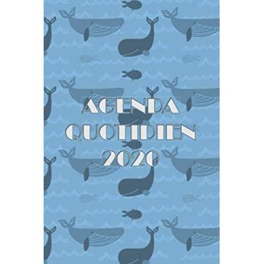 Imagem de AGENDA QUOTIDIEN 2020: Journal de Gratitude - 2 jours par page - Illustration : baleines