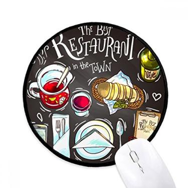 Imagem de O melhor restaurante da cidade ganha mouse pad desktop escritório tapete redondo para computador