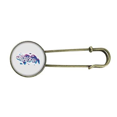 Imagem de Azul roxo desenho animado peixe oceano animal retro metal broche broche broche clipe jóias