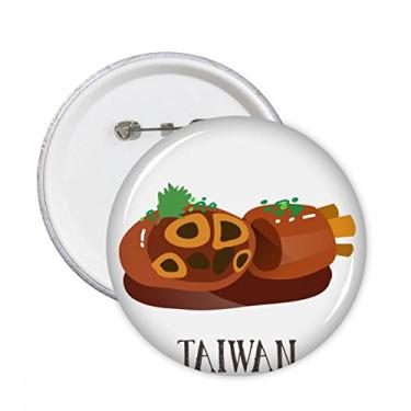 Imagem de Broche redondo para viagem de Taiwan intestino grande para viagem, 5 peças