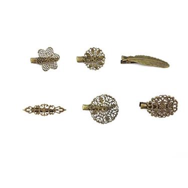 Imagem de Pacote com 6 prendedores de cabelo em formato de flor vintage da Yueton, acessórios de cabelo para mulheres