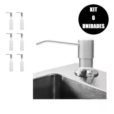 Imagem de Dispenser Dosador Kit 6 Unidades Embutir Detergente Sabonete Liquido S