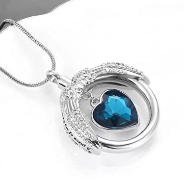 Imagem de CNBPIC Um Pedaço Do Meu Coração Vive Cristal Coração Joias Colar Pingente 39X48Mm