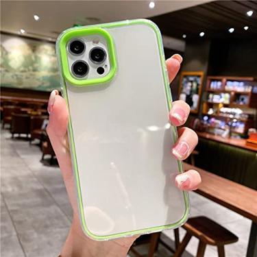 Imagem de Capa de celular transparente Candy Soft para iPhone 13 Pro Max 12 Mini 11 XS XR X 8 7 Plus SE 2022 Capa, verde, para iPhone XR