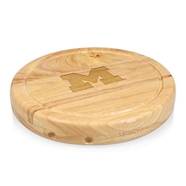 Imagem de PICNIC TIME NCAA Michigan Wolverines Circo Conjunto de Tábua de Queijo e Faca - Conjunto de Tábua de Charcutaria - Tábua de Corte de Madeira