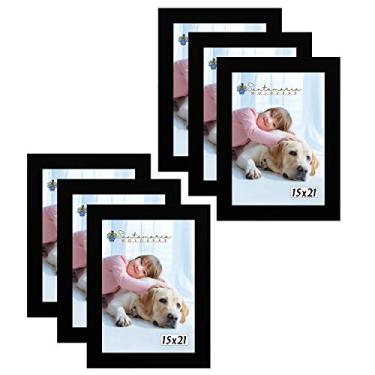 Imagem de Kit 6 Molduras Porta Retrato 15X21 Preto