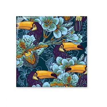 Imagem de Orquídea, pássaro, padrão contínuo, azulejo de cerâmica animal, decalque brilhante, pedra adornante de tijolos esmaltados