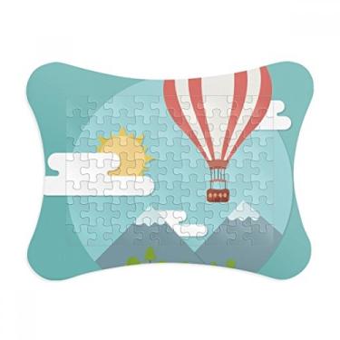 Imagem de Moldura de quebra-cabeça com estampa de balão de ar quente para decoração de fotos