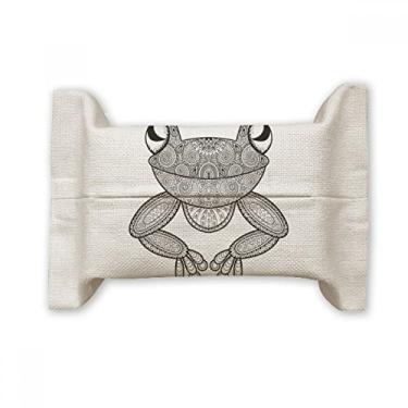 Imagem de Bolsa de linho de algodão com suporte de capa de papel facial verde de sapo pequeno