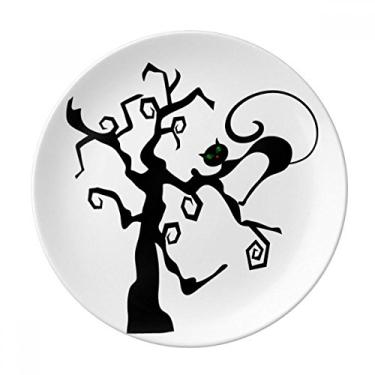 Imagem de Árvore de gato Halloween Hallowmas prato laranja decorativo de porcelana salver louça de jantar