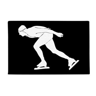 Imagem de DIYthinker Tapete esportivo de patinação de inverno preto, tapete antiderrapante para porta de banheiro