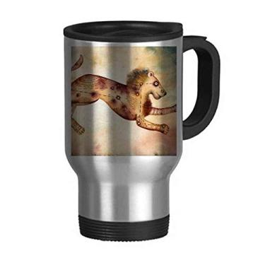 Imagem de Julho August Leão Constelação Zodíaco Caneca de Viagem Tampa Flip Aço Inoxidável Copo Carro Tumbler Thermos