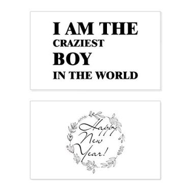 Imagem de Cartão de felicitações "I Am The Craziest Boy New Year Festival Bless Message Present