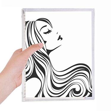 Imagem de Lindo caderno longo encaracolado feminino caderno folha solta diário recarregável material de papelaria