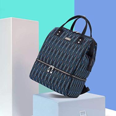Imagem de Mochila multifuncional para troca de fraldas, mochila para fraldas de bebê e porta de carregamento USB Elegante e durável 26 * 19 * 36 cm de alta capacidade
