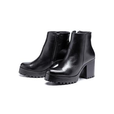 Imagem de Bota Coturno Plataforma Couro SB Shoes Salto tratorado R.1700 Preto  feminino