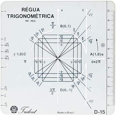 Imagem de D-15 Gabarito de Trigonometria 12 x 12 cm, Trident cores sortidas